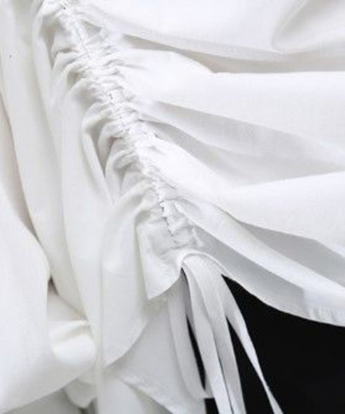 Drawstring Ruched Volume Blouse